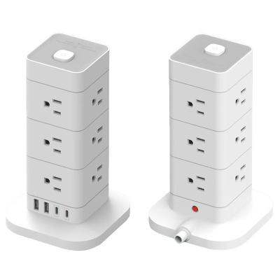 China 16awg*3 Travel USB Power Tower Desktop Charger Station With Switch Control and 1.8M Cable for sale