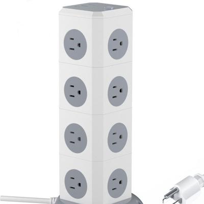 China Multi-layer Vertical Extension Socket With USB Port for 110-220V Charging Convenience for sale