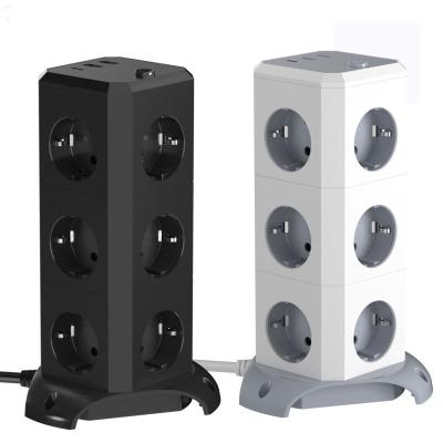 China 10 AC Desktop Multi Layer Tower Power Smart Extension Socket with 4 USB Output 1000mA for sale