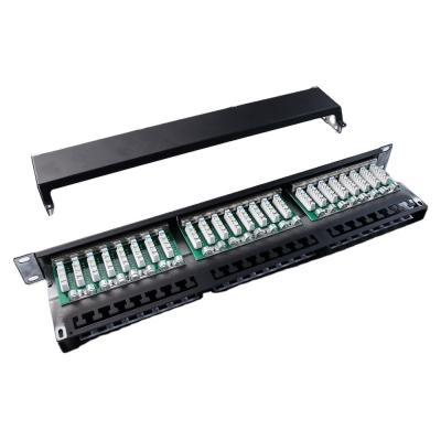 China 19 Inch 48 Port UTP 1U Rack Mount Keystone Patch Panel for Cat6 Cabling Ports Length for sale