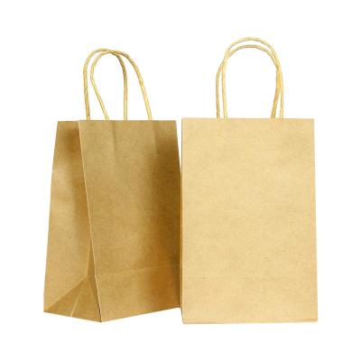 China Wholesale China Gift Shopping Craft Recyclable Brown Kraft Paper Bag For Take Out Food And Drinks Burger Chips With Handle for sale