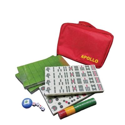 China Factory supply high quality chinese mahjong set green durable mahjong L32cm x W10cm X H18.5cm for sale