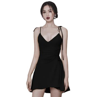 China Anti-Static Hot Selling Sexy Sling Ruched Plus Size V Neck Bodycon Dresses Ladies Dress for sale