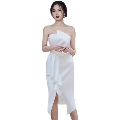 China Anti-Static Women Dresses Slim Fit Sleeveless Plus Size Strapless Sexy Casual Dress for sale