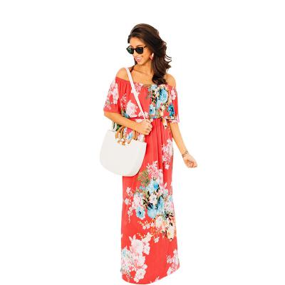 China New Design Anti-Static Casual Dresses Printed Vacation Pregnant Chiffon Beach Maternity Loose Dress for sale