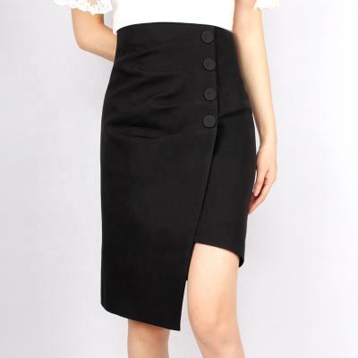 China Anti-Static Fashion Bodycon Black Straight Wrap Skirt Women Tight Office Skirts Ladies Skirts for sale