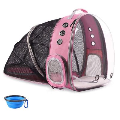 China Viable Pet Backpack Carriers Bag For Small Dogs Puppy Cats Bunny Ventilate Transparent Capsule Backpack For Travel for sale