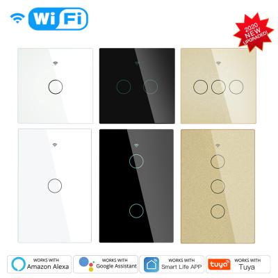 China Crystal Tempered Glass Panel Tuya MOES Smart Wall Light Wall RF WIFI Google Switch Home,smart home automation,switch wifi for sale