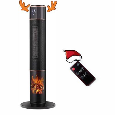 China Portable LED Display Room Temperature 2000W PTC Tower Fast Heater Heater With Fireplace Room Electric Heater for sale