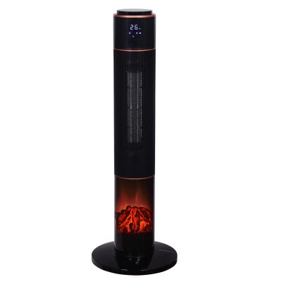 China Portable Electric Room Temperature 2000W SAA CE CB Fireplace PTC Tower Room LED Display Heater Nighttime Setting for Indoor, Bedroom and Home Office Use for sale