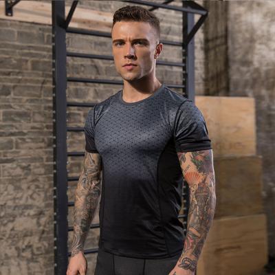 China Breathable Custom Fit Sublimation Printing Workout Compression Sport Fitness Clothing Bodybuilding T-shirt Men Gym Wear for sale