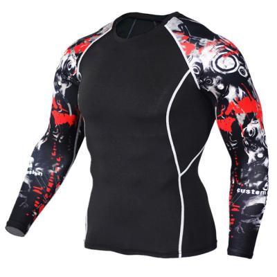 China Fashion Sublimation Breathable Custom Printed Team Wear Full Compression Shirts Surfing Rash Guard for sale