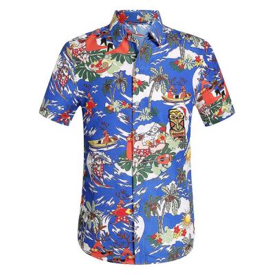 China Wholesale 100% Polyester Summer Beauty Short Sleeve Men's Anti-Pilling Hawaiian Printing Shirts for sale