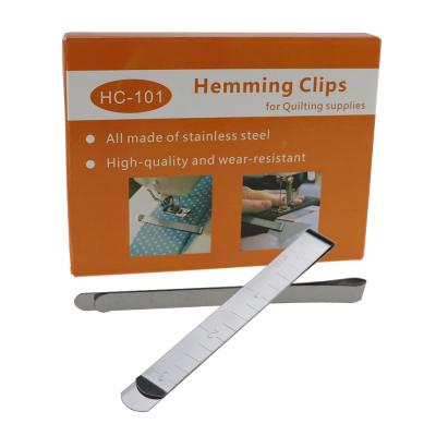 China Built-in Ruler Stainless Steel Fabric Measure Fabric Measure Seam Hemming Clips With Metal Clip Garment Measuring And Fastening Ruler for sale