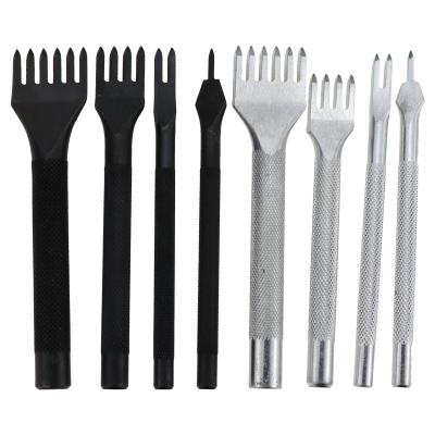 China 4Pcs 1+2+4+6 Steel Fork Leather Craft Tools Hole Punches Lacing Chisel Stitching Handmade Sewing Leather Tool 4MM for sale