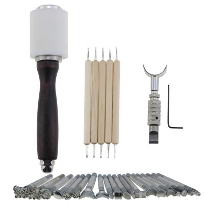 China Eco-friendly 18 DIY Leather Crafting Tool Suit Leather Working Sewing Set for sale