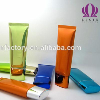 China Cosmetics BB Cream Packing Tube 50ml Flat Oval Aluminum Tube for sale