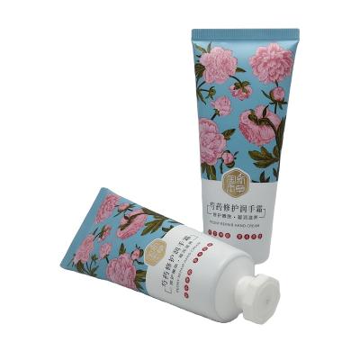 China 10g 60g 100g 120g peony cosmetic repair and moisturize cosmetic hand cream packaging tube for sale