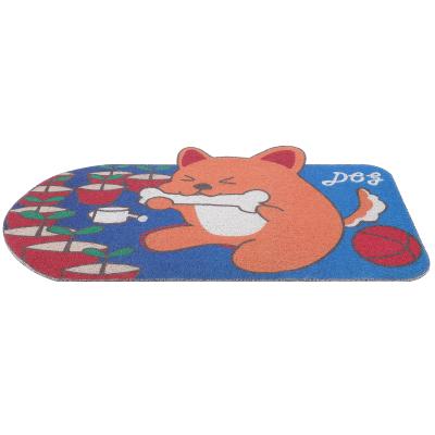 China Washable Home Custom Size Door Mat PVC Coil Animal Yarn Print Mat Mat for sale