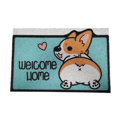 China Hot Selling Washable Factory Customize PVC Door Mat Welcome Design Entrance Anti Skid Cardboard Printing Door Mat for sale