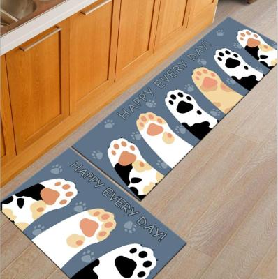 China Washable Cardboard Printing Anti Slip Mat Customized Washable Kitchen Carpets and Covers Tiles for sale