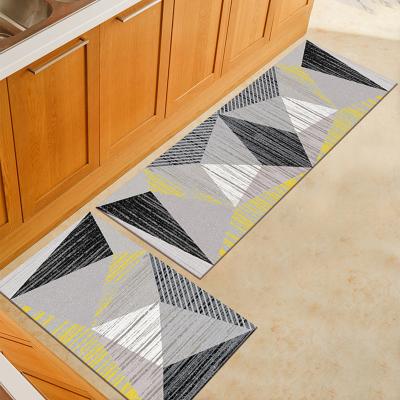 China Washable Long Geometric Thin Floor Mats Kitchen Rug 3d Kitchen Carpet Mat Home Doormat Living Room Decor for sale