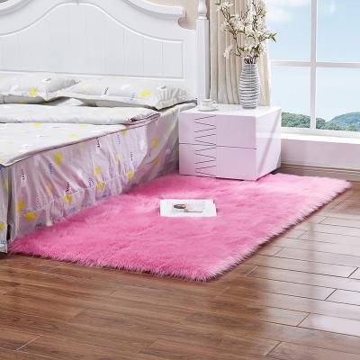 중국 Washable Customize Bedroom Rectangle Fur Mat Bedroom Skid Resistance Flush Fluffy Rug Area Rugs Tiles 판매용