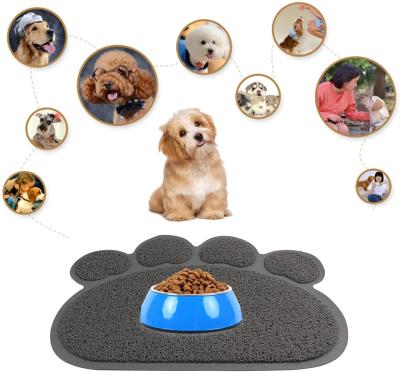 China Waterproof Pet Feeding Cat And Dog Litter Box Mat Dog PVC Non Slip Mat Bowl Footprint Floor Food Mat for sale