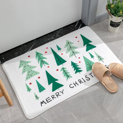 China Stain Resistant Wholesale Customized Design Christmas Decoration Home Door Floor Mat Rug Bathroom Rug For Indoor for sale