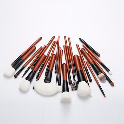 China Angular Blush Wooden Makeup Brush Set Makeup Brush Private Label Makeup Brush for sale