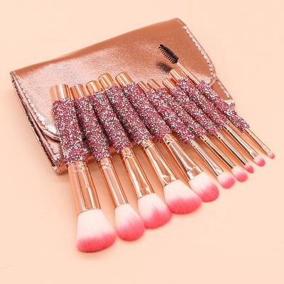 China Angular blush custom makeup brush privat labe sparkle makeup brush set makeup brush set for sale