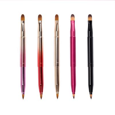 China Mini Flat Brush Makeup Gold Brushes Makeup Brush Lip Brush for sale