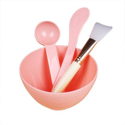 China Makeup Cleansing Face Mask Mixing Bowl Custom Made Organic Silicone Clay Face Mask Cosmetic Bowl Kit 4 in 1 for sale