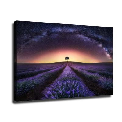 China Waterproof+ECO-Friendly Natural Home Landscape Art Decoration Wall Flowers Lavender Painting Canvas Poster for sale