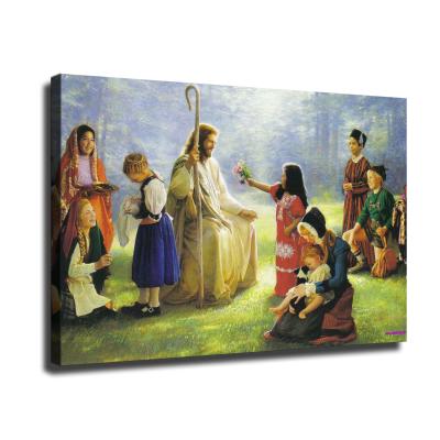 China Waterproof+ECO-Friendly Handmade Famous Portrait Wall Art Oil Of Christ Jesus Poster Canvas Painting for sale