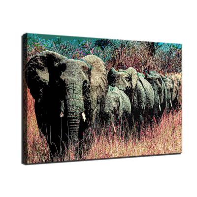 China Waterproof+ECO-Friendly Large Natural African Elephant Canvas Frame Animal Wall Art Poster Print Painting for sale