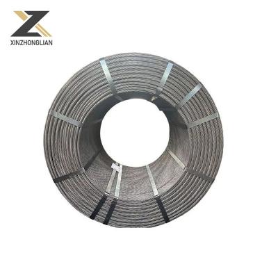 China 1860MPa 1mm 2mm 7 Wire PC Ht Twisted Stainless Steel Strand Rope Galvanized Steel Wire Strand for sale