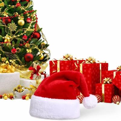 China Christmas Christamas Decoration Merry Christmas Gifts Christmas Hat Gold Decorations Luxury Velvet Santa Hat for sale