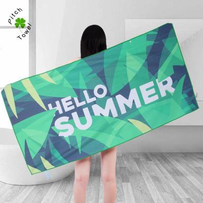 China Custom Viable Popular Comfy Digital Sublimation Quick Dry Beach Towel Turkish Oversized for sale