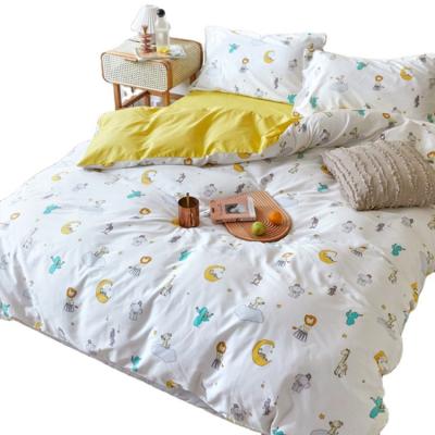 China Folded 4 Pcs Sheets 100% Cotton Bedding Duvet Cover Sets Cheap Queen Size Bedding Set for sale