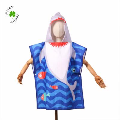 China China wholesale 100% cotton beach towel poncho sustainable style printed beach shower towel for kids for sale