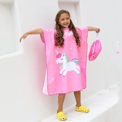 China Safe Quick Dry Bathing Microfiber Towel Kids Swimming Hooded Towel For Children Cartoon for sale