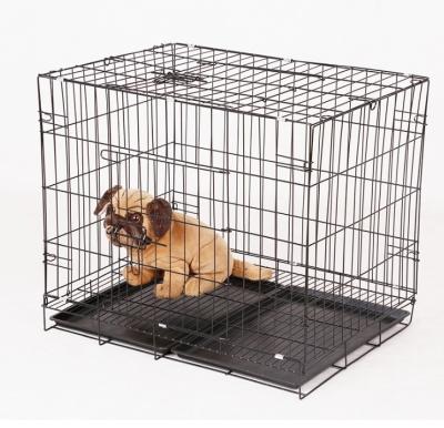 China Wholesale Black 30inch Wire Dog Cage Viable Metal Kennel for sale