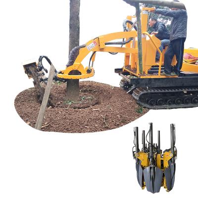 China Farm Shovel Hydraulic Blade Equipped Excavator Skid Loader Tree Engine Uprooting Transplanting Machine for sale