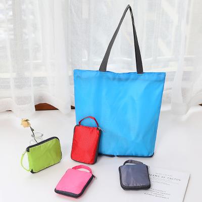 China Manufacturer Colorful Portable Folding Handled Supermarket Oxford Shopping Bag for sale