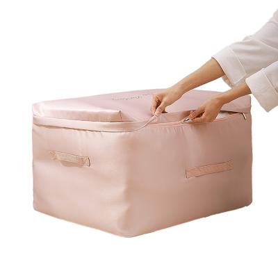 China Custom Made Viable Foldable Storage Bag Soft Material Large Capacity Bedding Storage Bag Comforter Storage Bag For Quilts for sale