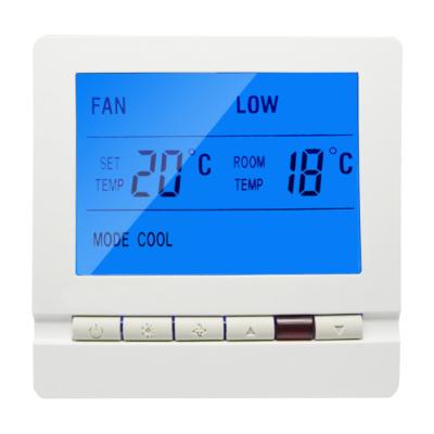 China Touch Screen Air Conditioner Room Electric Thermostat Minimalist Hot Selling Adjustable Temperature Controller for sale