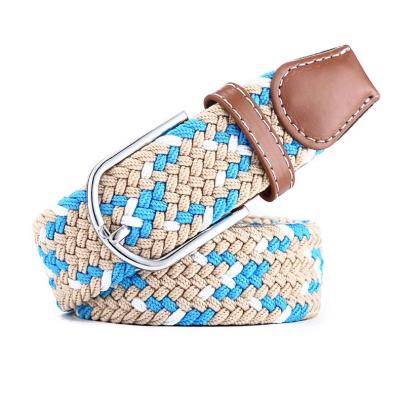 China Pin Buckle Belt Woven Nylon Nylon Casual Knitted Expandable Stretch Braided Stretch Canvas Belt Single Strap Strap for sale