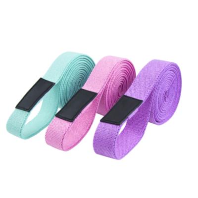 China Factory price fitness resistance bands set long yoga exercise resistance bands cotton high quality comfortable soft elastic fabric for sale