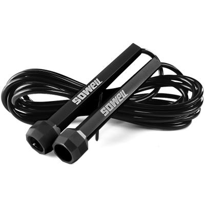 China Adjustable And Durable Custom Logo PVC Black Elastic Unsex Home Indoor Jump Rope Fitness for sale